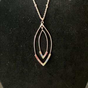 NWT Lauren Conrad 32” necklace, gold tone, with colorful stones.